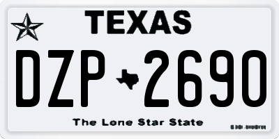 TX license plate DZP2690