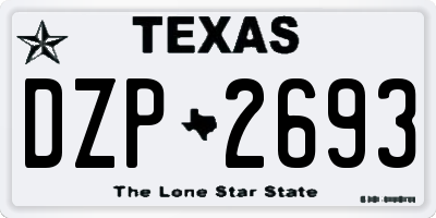 TX license plate DZP2693