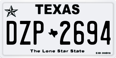 TX license plate DZP2694