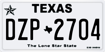 TX license plate DZP2704