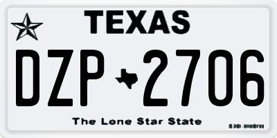 TX license plate DZP2706