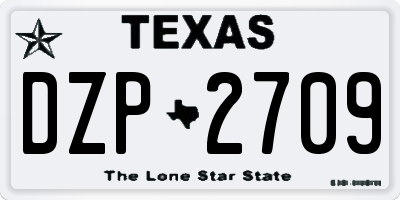 TX license plate DZP2709