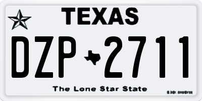 TX license plate DZP2711