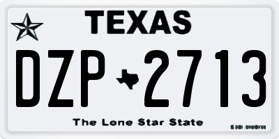 TX license plate DZP2713