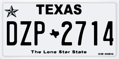 TX license plate DZP2714