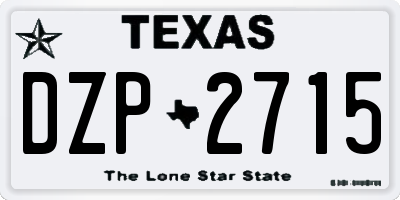 TX license plate DZP2715