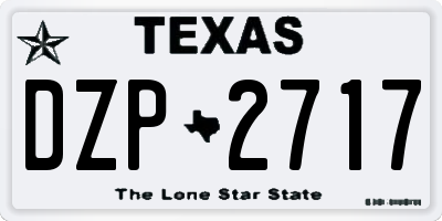 TX license plate DZP2717