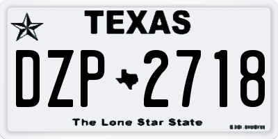 TX license plate DZP2718