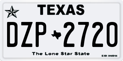 TX license plate DZP2720