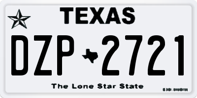 TX license plate DZP2721