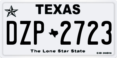 TX license plate DZP2723