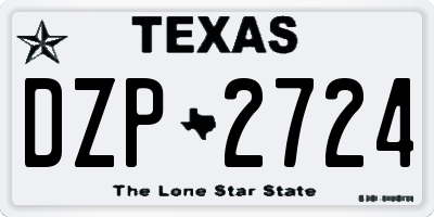 TX license plate DZP2724
