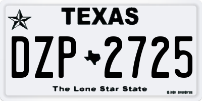 TX license plate DZP2725