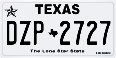 TX license plate DZP2727