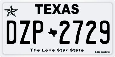 TX license plate DZP2729