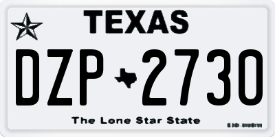TX license plate DZP2730