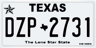 TX license plate DZP2731
