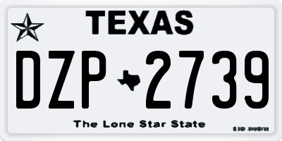 TX license plate DZP2739