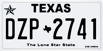 TX license plate DZP2741