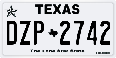 TX license plate DZP2742