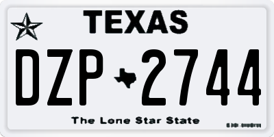 TX license plate DZP2744