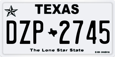 TX license plate DZP2745