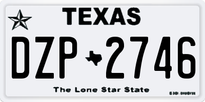 TX license plate DZP2746