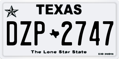 TX license plate DZP2747