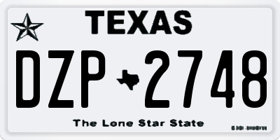 TX license plate DZP2748
