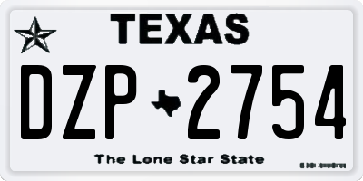 TX license plate DZP2754