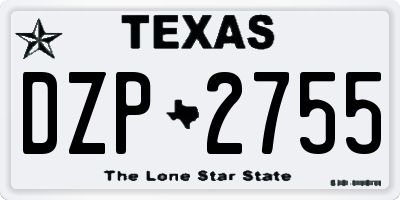 TX license plate DZP2755