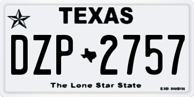 TX license plate DZP2757