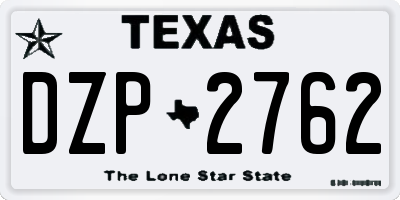 TX license plate DZP2762
