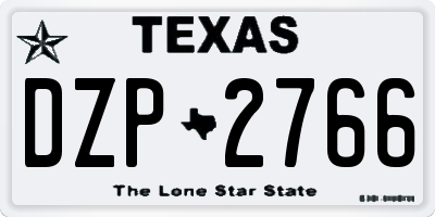 TX license plate DZP2766