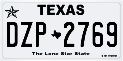 TX license plate DZP2769