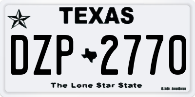 TX license plate DZP2770