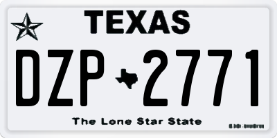 TX license plate DZP2771