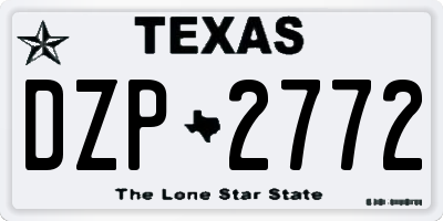 TX license plate DZP2772
