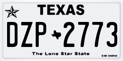 TX license plate DZP2773