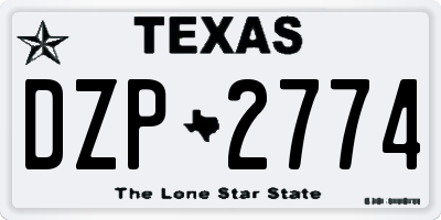 TX license plate DZP2774