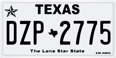 TX license plate DZP2775