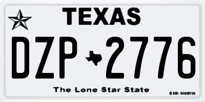 TX license plate DZP2776