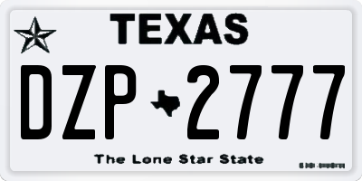 TX license plate DZP2777