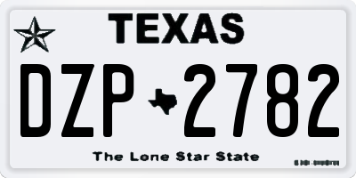 TX license plate DZP2782