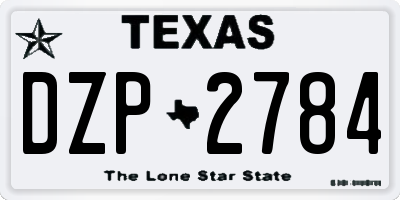 TX license plate DZP2784