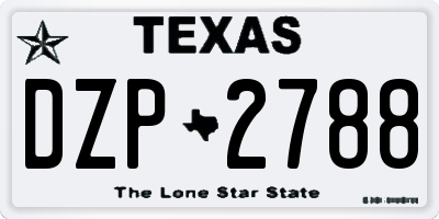 TX license plate DZP2788
