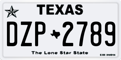 TX license plate DZP2789