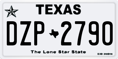 TX license plate DZP2790
