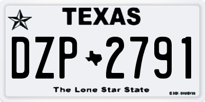 TX license plate DZP2791