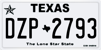 TX license plate DZP2793